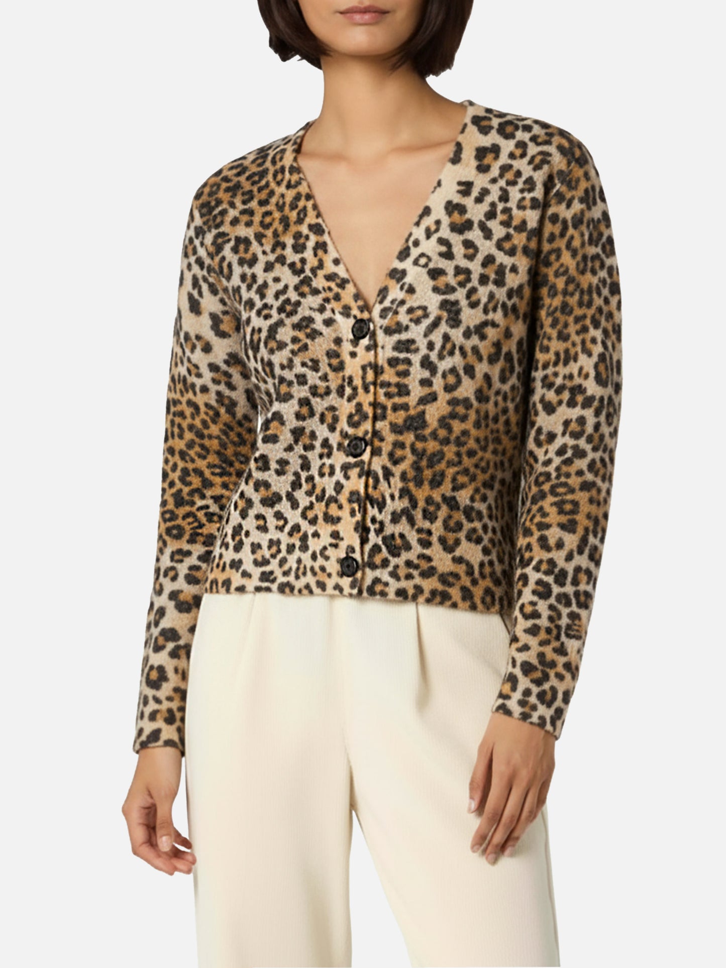 Woman cardigan Lyza with animalier print