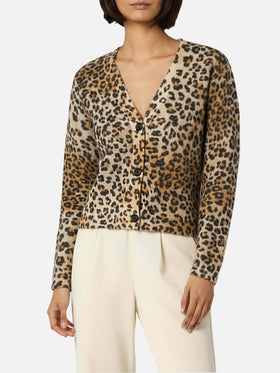 Woman cardigan Lyza with animalier print