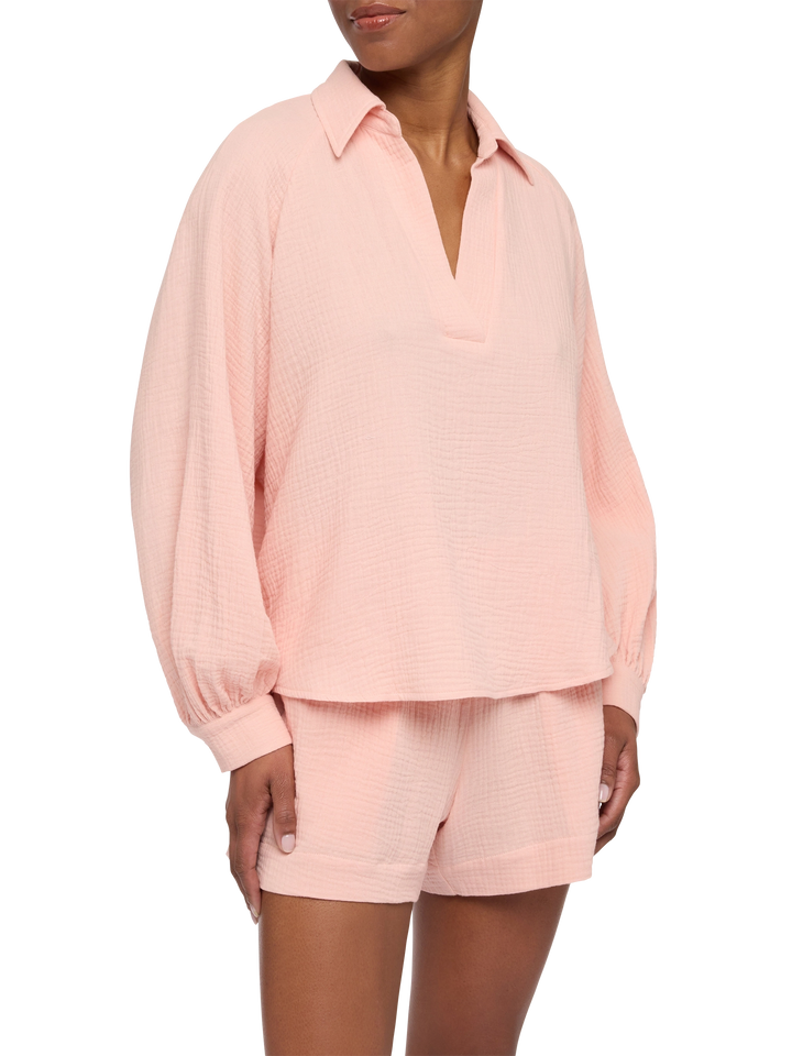 Maira pink muslin blouse