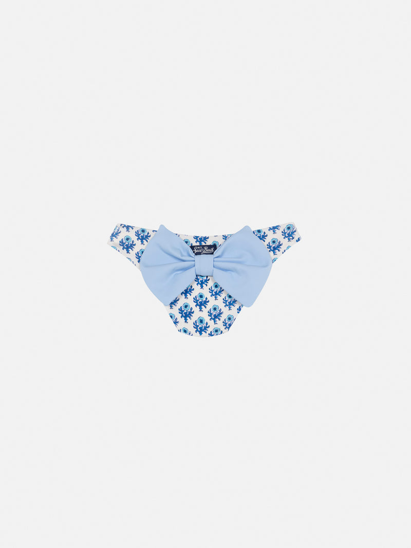 Madame swim briefs with bow and flower print