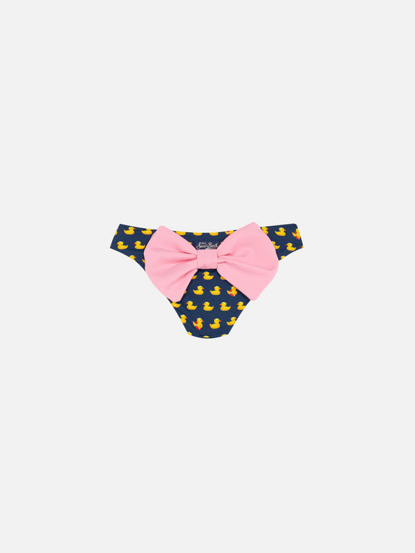 Madame swim briefs with bow and ducky print