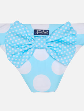 Girl swim briefs with light blue bow - MC2 Saint Barth