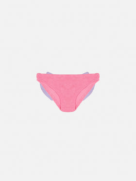 Madame pink crinkle swim briefs with bow