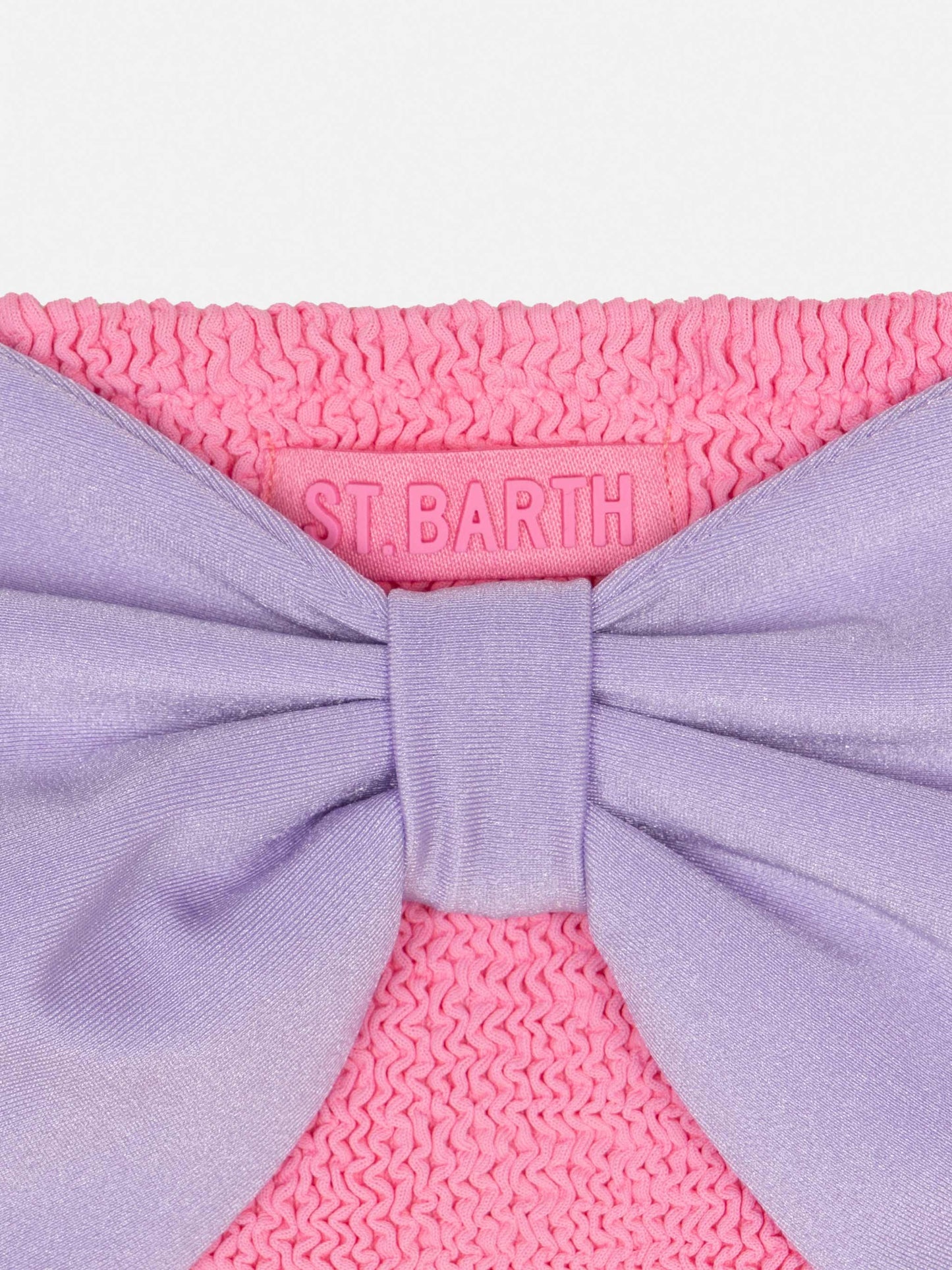 Madame pink crinkle swim briefs with bow
