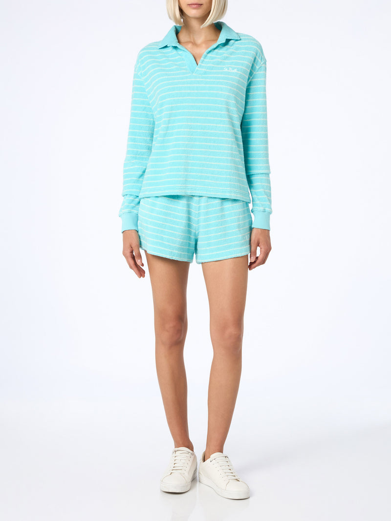 Light blue terry striped sweatshirt Magda