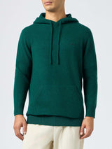 Man British green hooded sweater Mahony