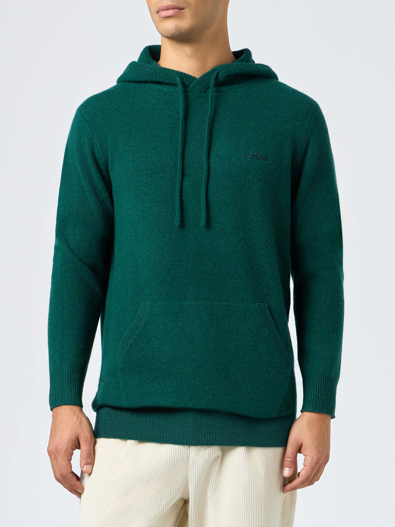 Man British green hooded sweater Mahony