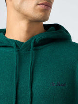 Man British green hooded sweater Mahony