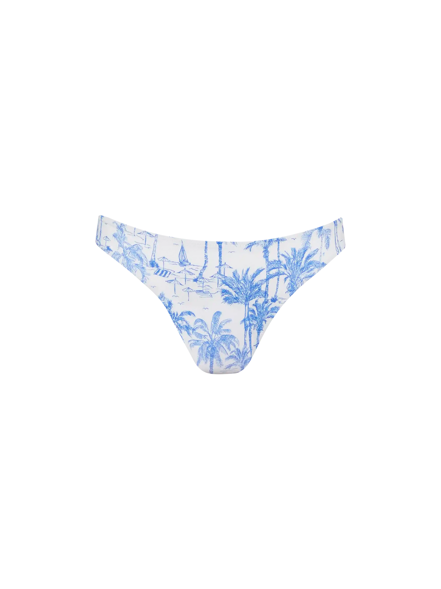 Maia High-Waist-Badeslip mit Toile-de-Jouy-Print