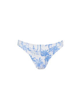 Maia High-Waist-Badeslip mit Toile-de-Jouy-Print