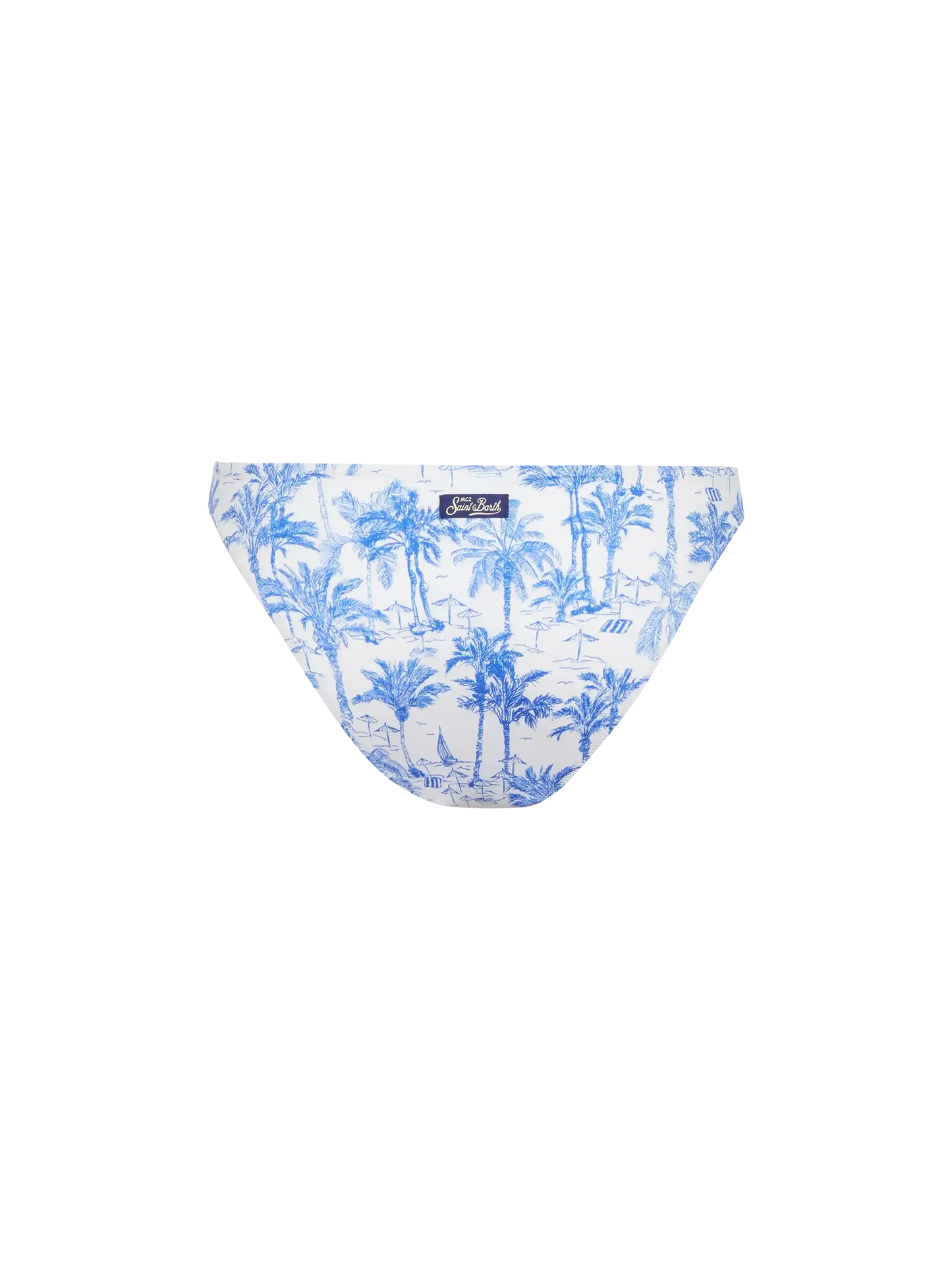 Maia High-Waist-Badeslip mit Toile-de-Jouy-Print