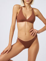 Woman brown triangle bralette bikini Gaia Maia