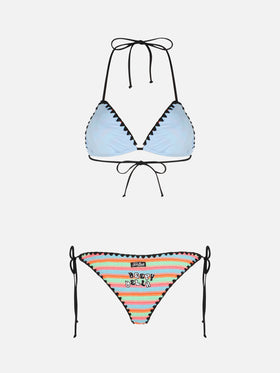 Women crochet triangle bikini Maleah with pacthes | BEEPY BELLA SPECIAL EDITION