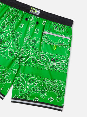 Short de bain long garçon à imprimé bandana 