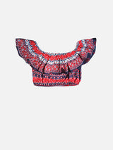 Crop top bambina con volant