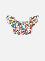 Crop top bambina con volant