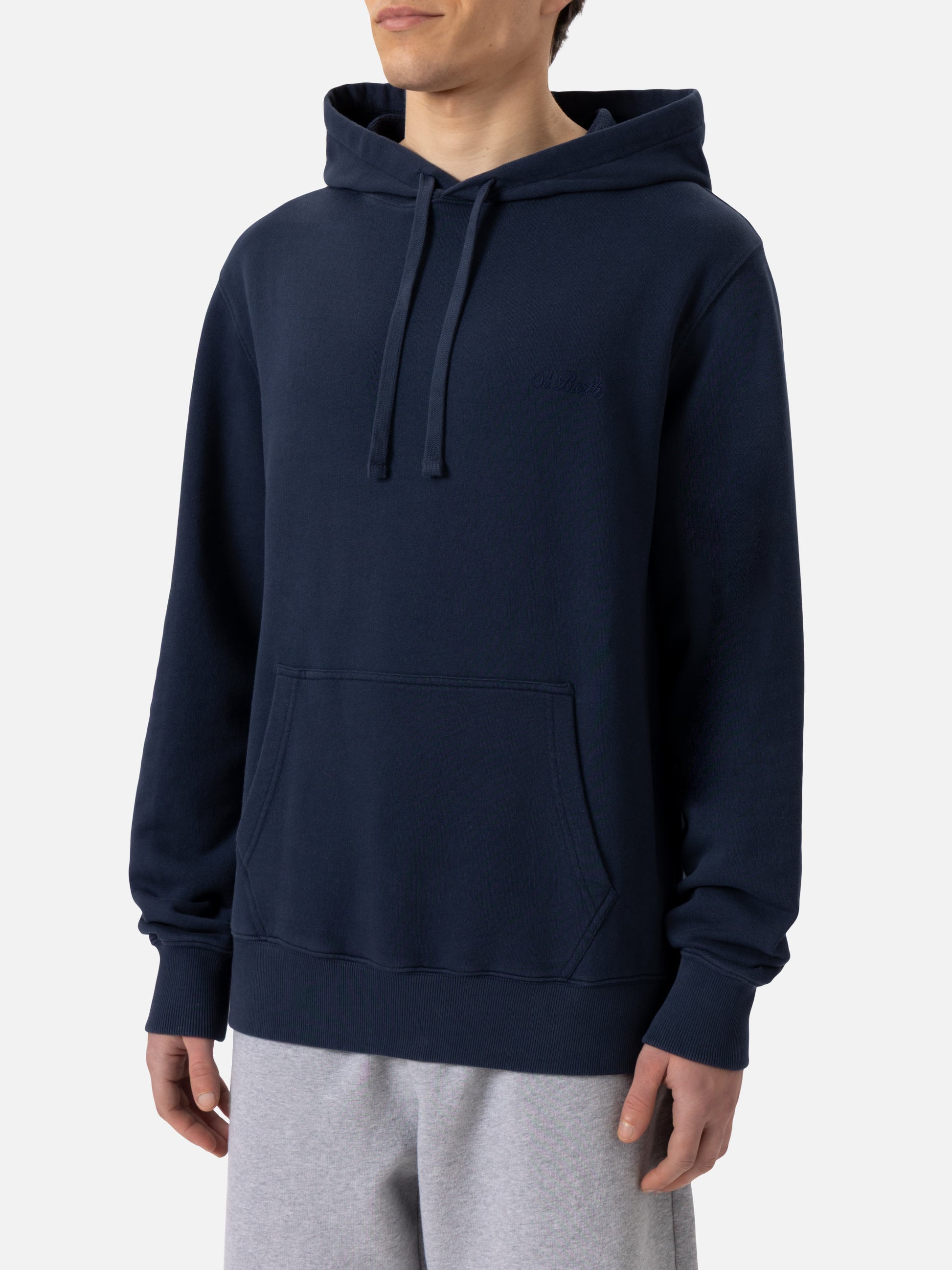 Cotton hooded sweatshirt Manhattan with St. Barth embroidery - MC2 Saint Barth