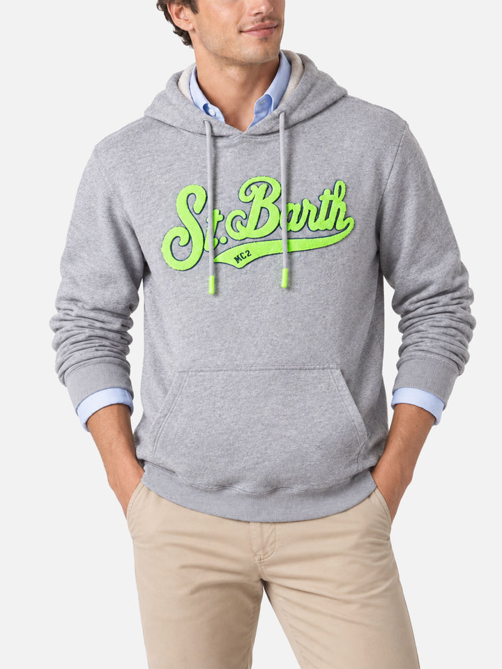 Sudadera gris Manhattan con logotipo amarillo 