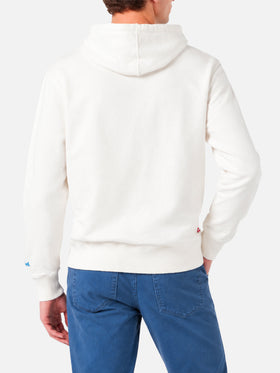 Sudadera blanca Manhattan con estampado St. Barth Padel Club 