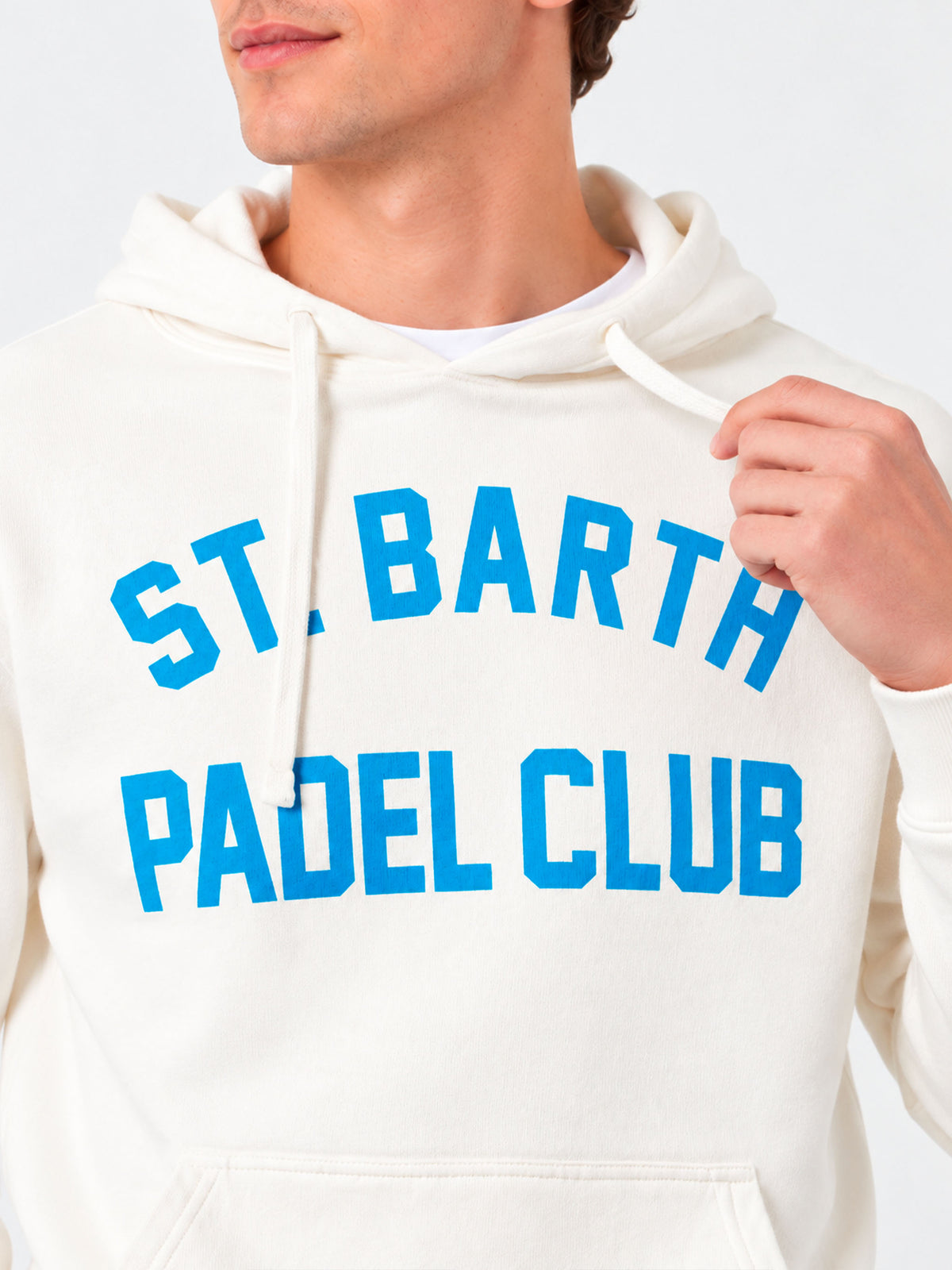 Sudadera blanca Manhattan con estampado St. Barth Padel Club 