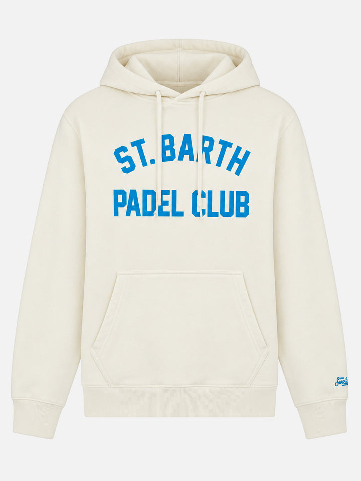 Felpa Manhattan bianca con stampa St. Barth Padel Club