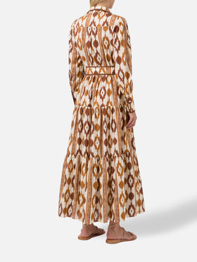 Long shirt dress Marbella with ikat print