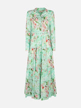 Woman linen dress Marbella with flower print