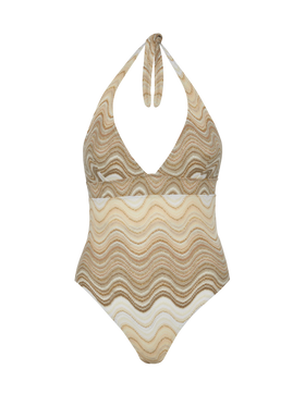 Marylin raschel wavy one-piece swimsuit