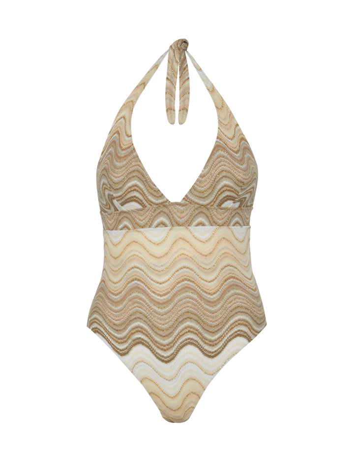 Marylin raschel wavy one-piece swimsuit