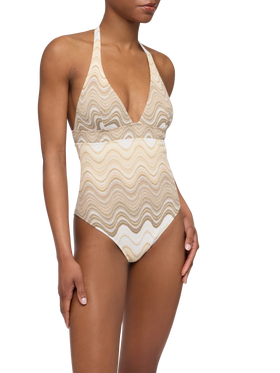 Marylin raschel wavy one-piece swimsuit