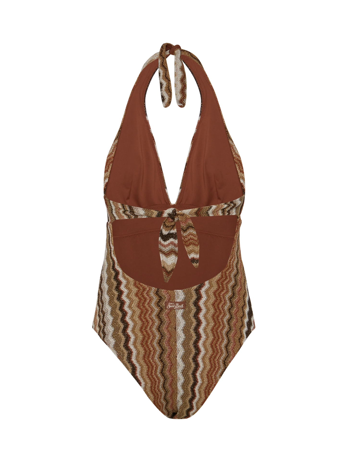 Marylin raschel chevron one-piece swimsuit