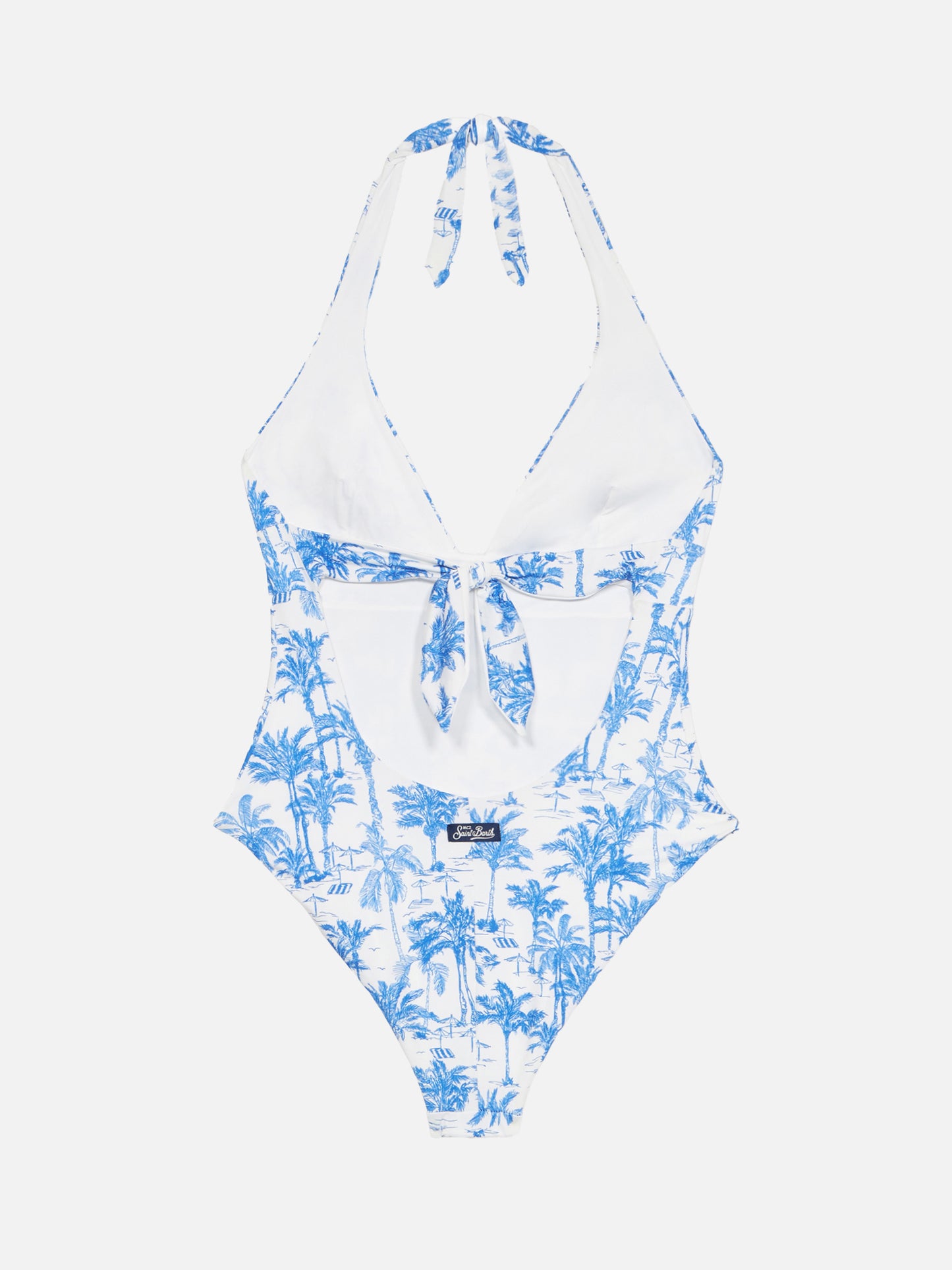 Einteiliger Badeanzug Marylin mit Toile-de-Jouy-Print