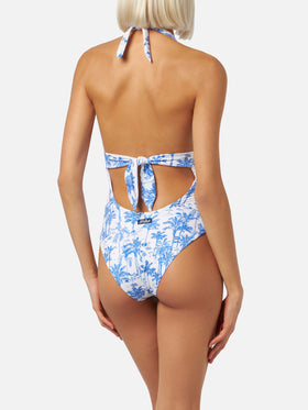 Einteiliger Badeanzug Marylin mit Toile-de-Jouy-Print