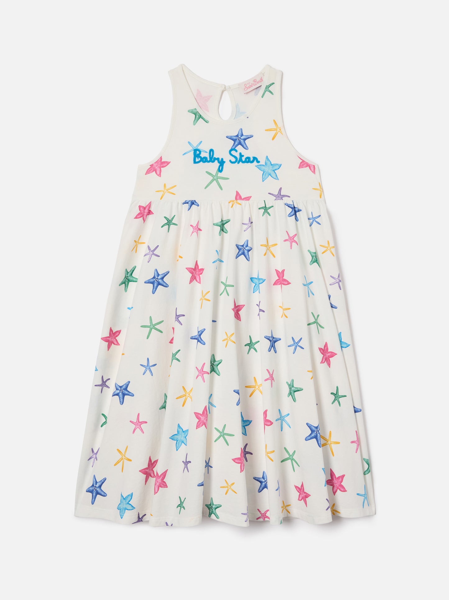 Masha pure organic cotton dress with all over starfish print