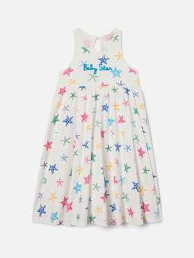 Masha pure organic cotton dress with all over starfish print