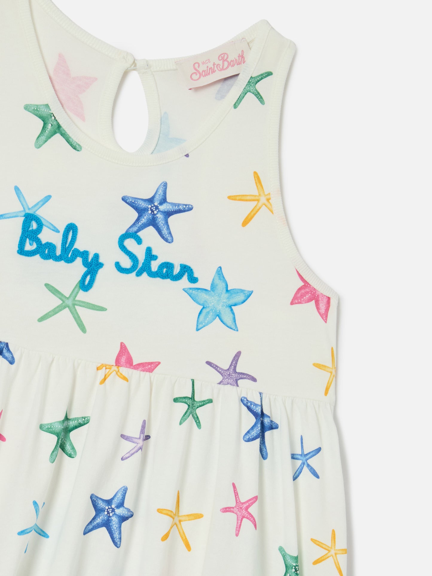 Masha pure organic cotton dress with all over starfish print