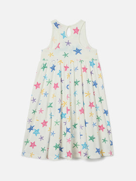 Masha pure organic cotton dress with all over starfish print