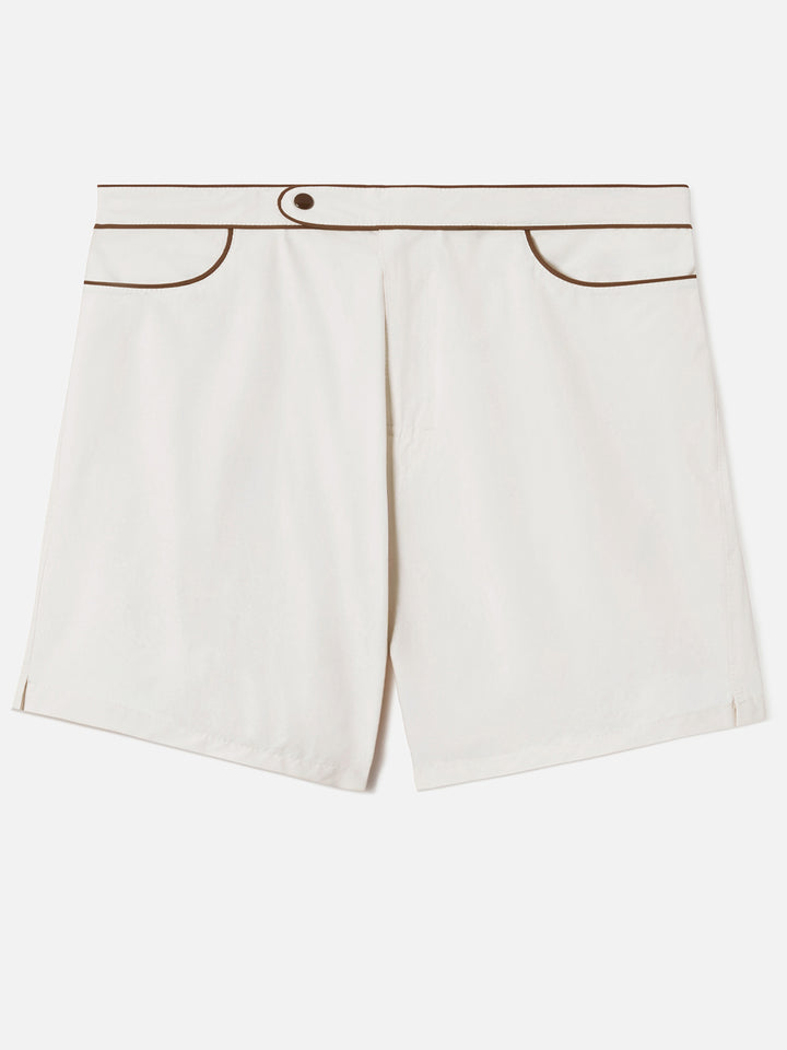 Master Piping swim shorts in solid white