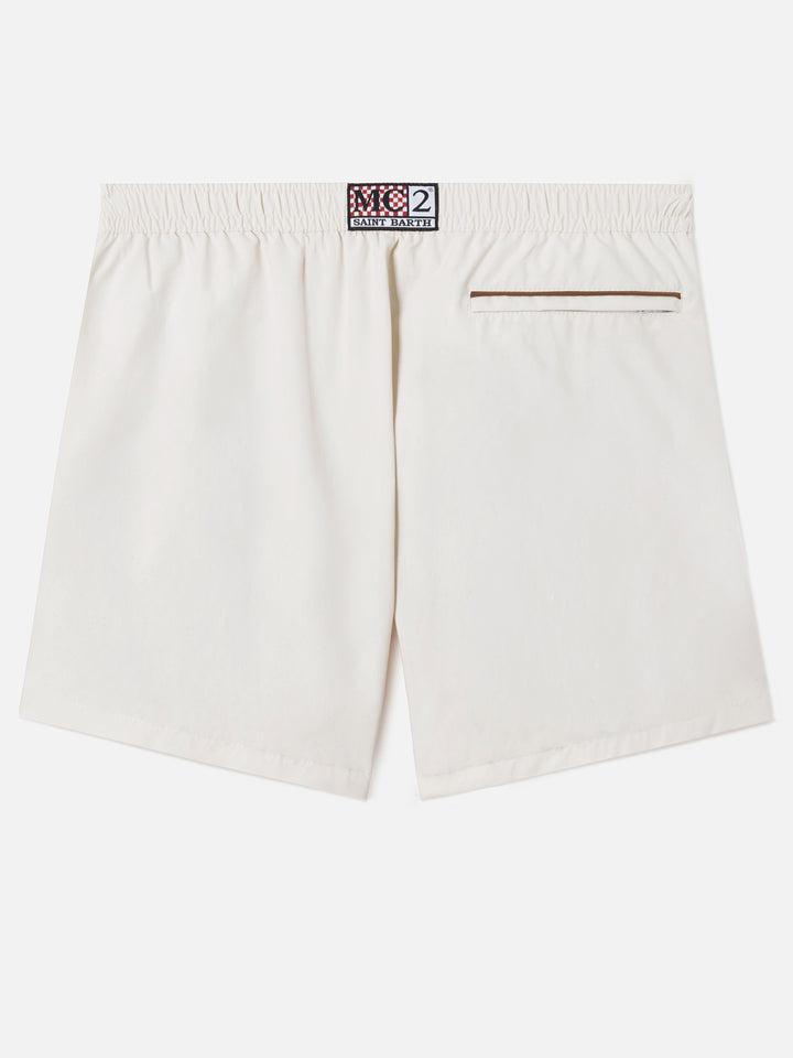 Master Piping swim shorts in solid white