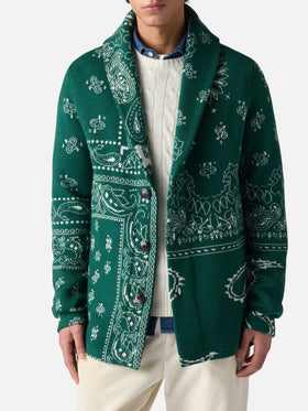 Giacca Max in maglia con jacquard bandana e ricamo