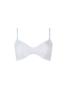 Woman white scoop bralette beach top May