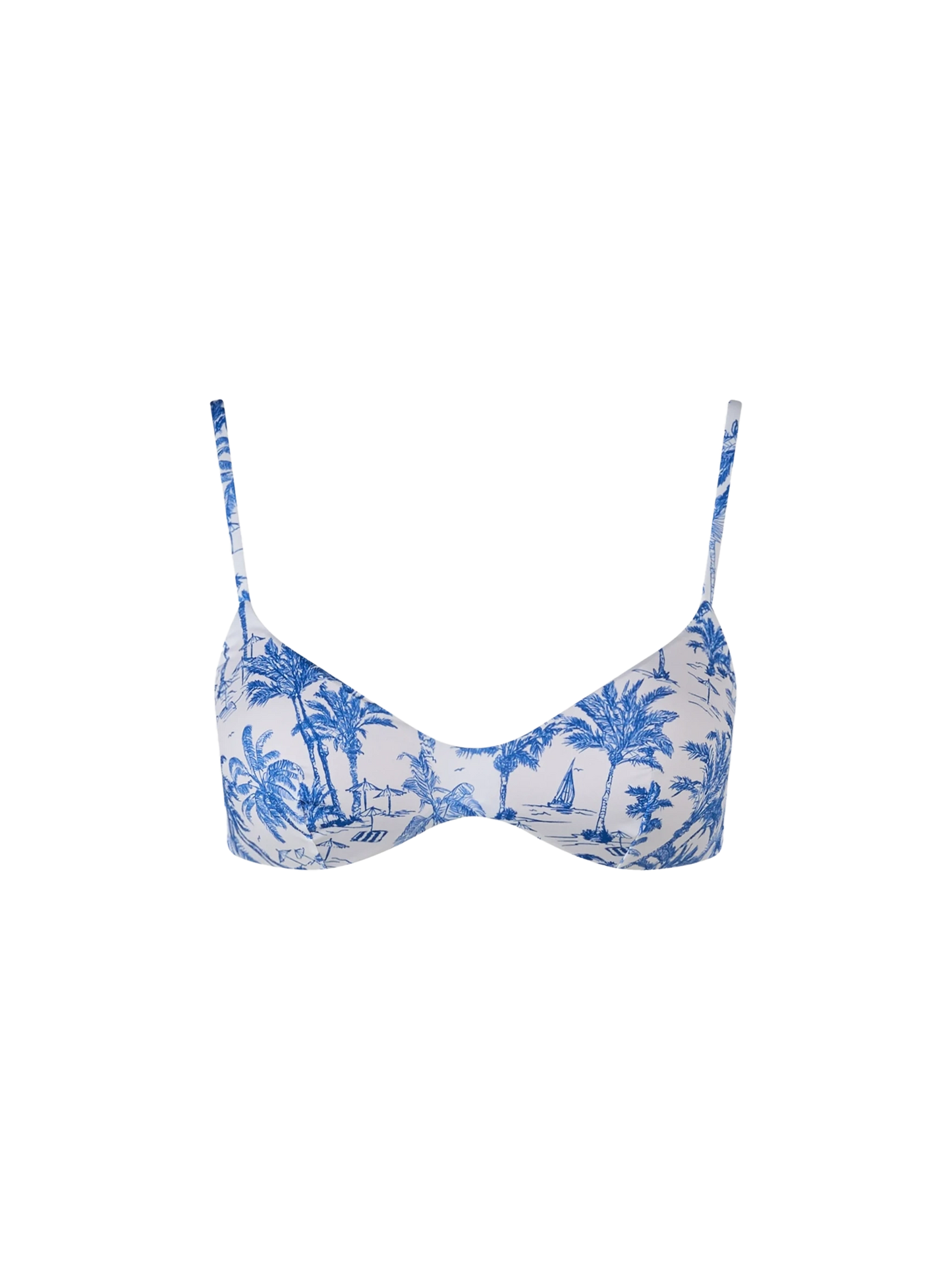 Woman Toile de Jouy scoop bralette beach top May