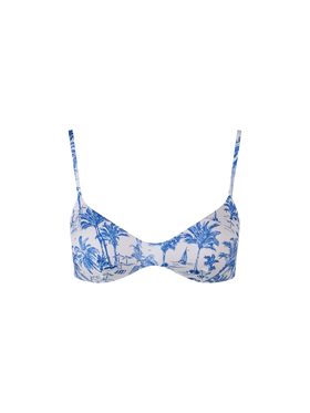 Woman Toile de Jouy scoop bralette beach top May