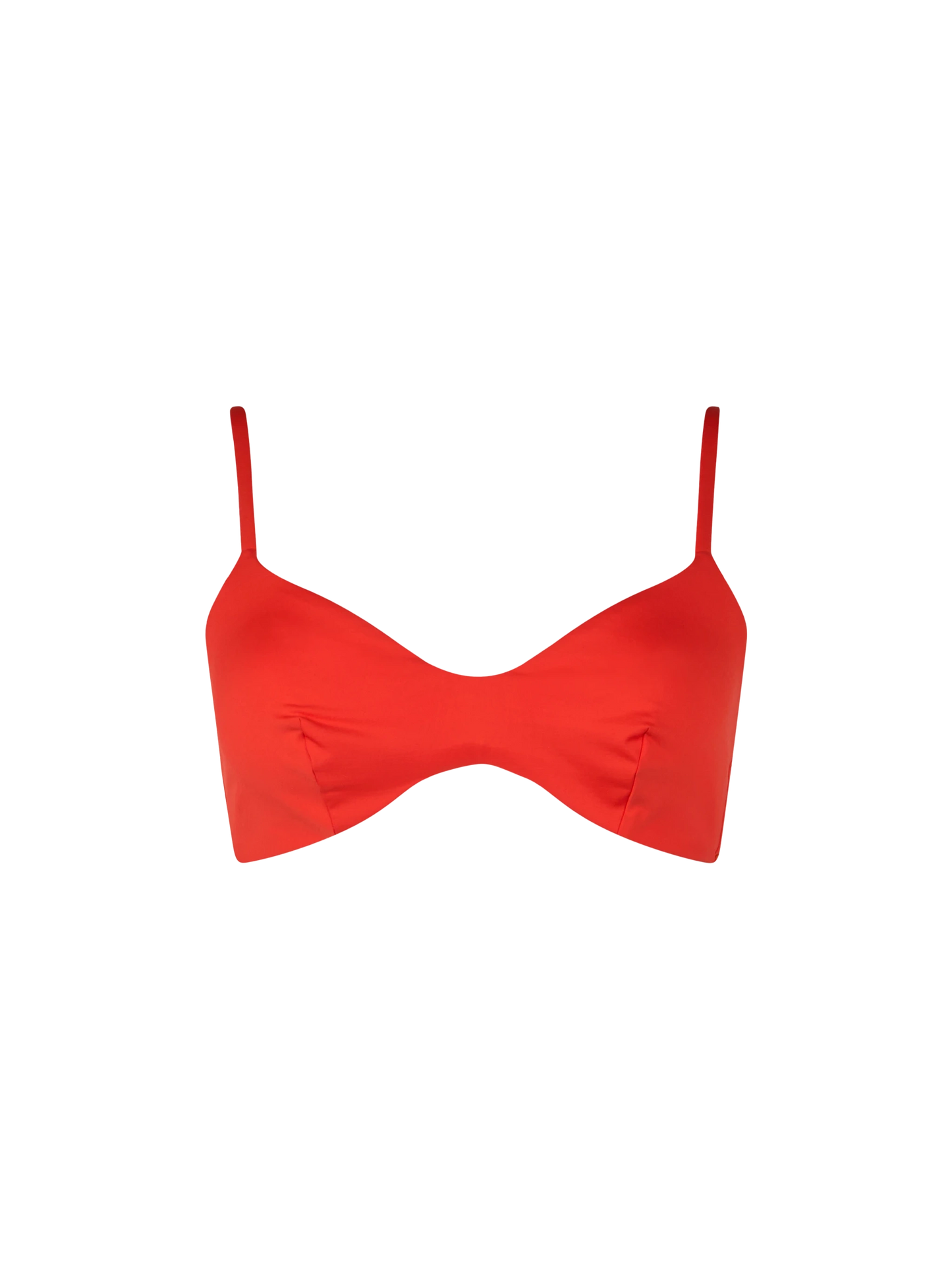 Top da spiaggia arancione da donna a bralette a scollo tondo May
