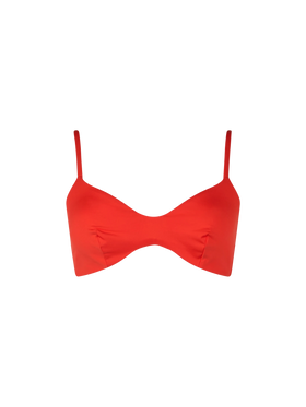 Top da spiaggia arancione da donna a bralette a scollo tondo May