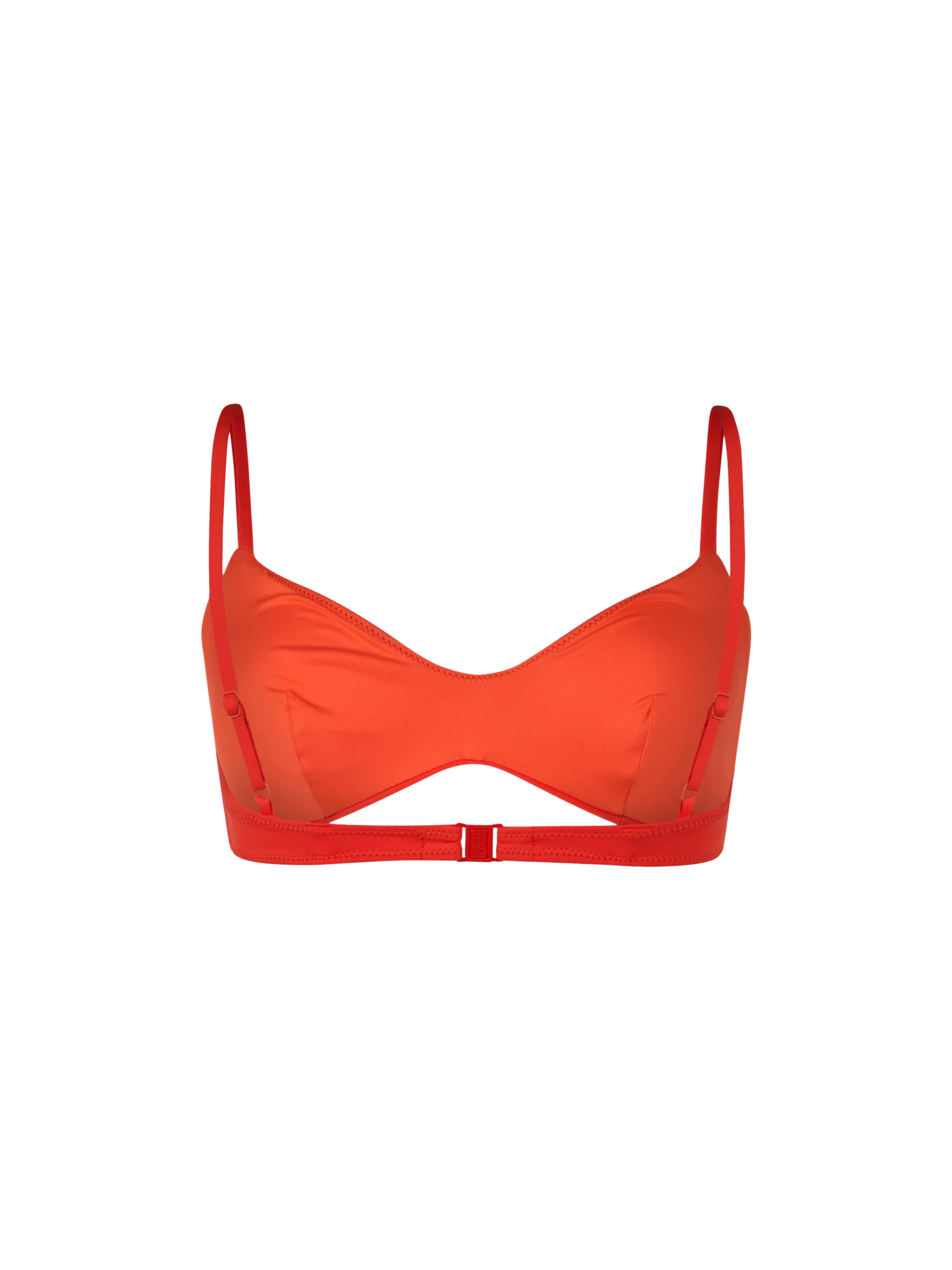 Top da spiaggia arancione da donna a bralette a scollo tondo May