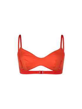 Top da spiaggia arancione da donna a bralette a scollo tondo May