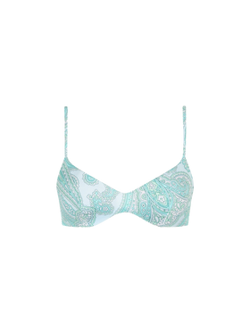 Top da spiaggia donna con bralette scoop con motivo cachemire May