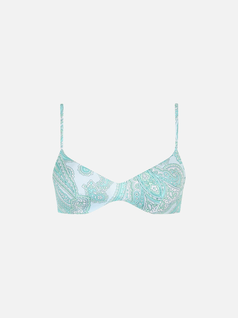 Woman paisley scoop bralette beach top May