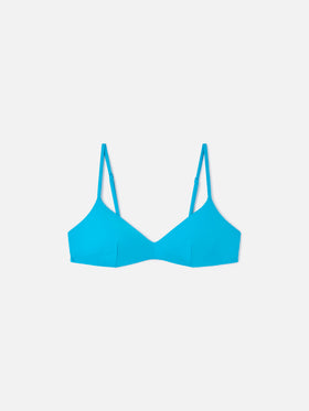 Haut de bikini brassière à encolure arrondie May turquoise 